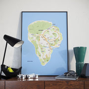 poster featuring "Isla Nublar", maps, movies and tv
