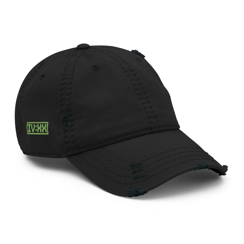 dad hat with "IV:XX" design, weed