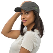 dad hat with "IV:XX" design, weed