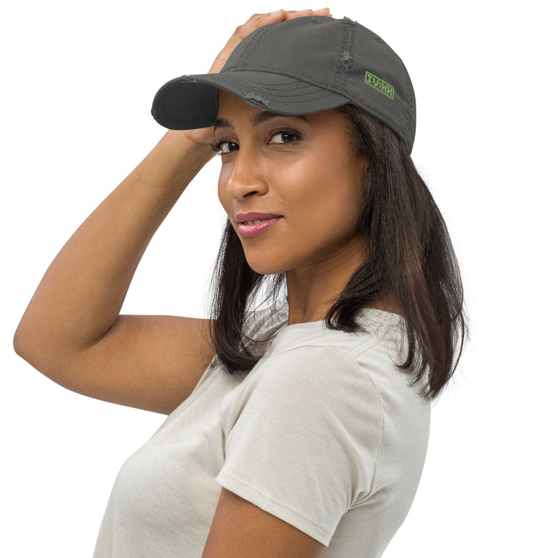 dad hat with "IV:XX" design, weed