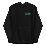 hoodie with "IV:XX Roman 420" design, weed
