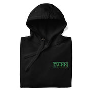 hoodie with "IV:XX Roman 420" design, weed