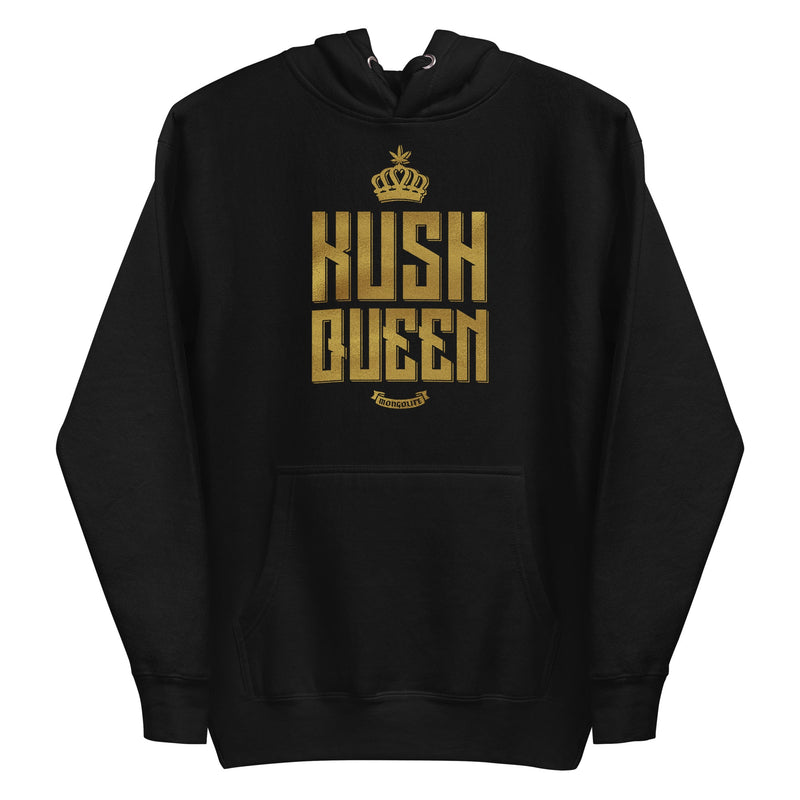 hoodie with "Kush Queen" design, weed
