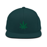 snapback hat with "Leaf" design, weed