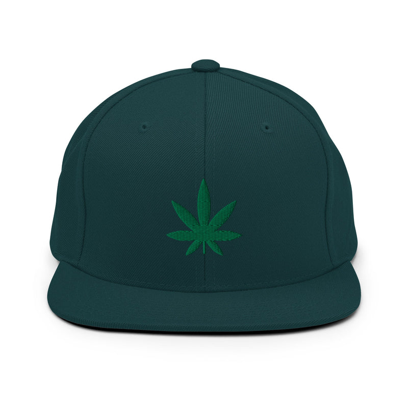 snapback hat with "Leaf" design, weed