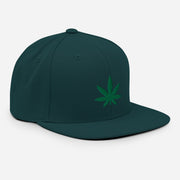 snapback hat with "Leaf" design, weed
