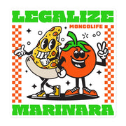 "Legalize Marinara" vinyl sticker, food, weed