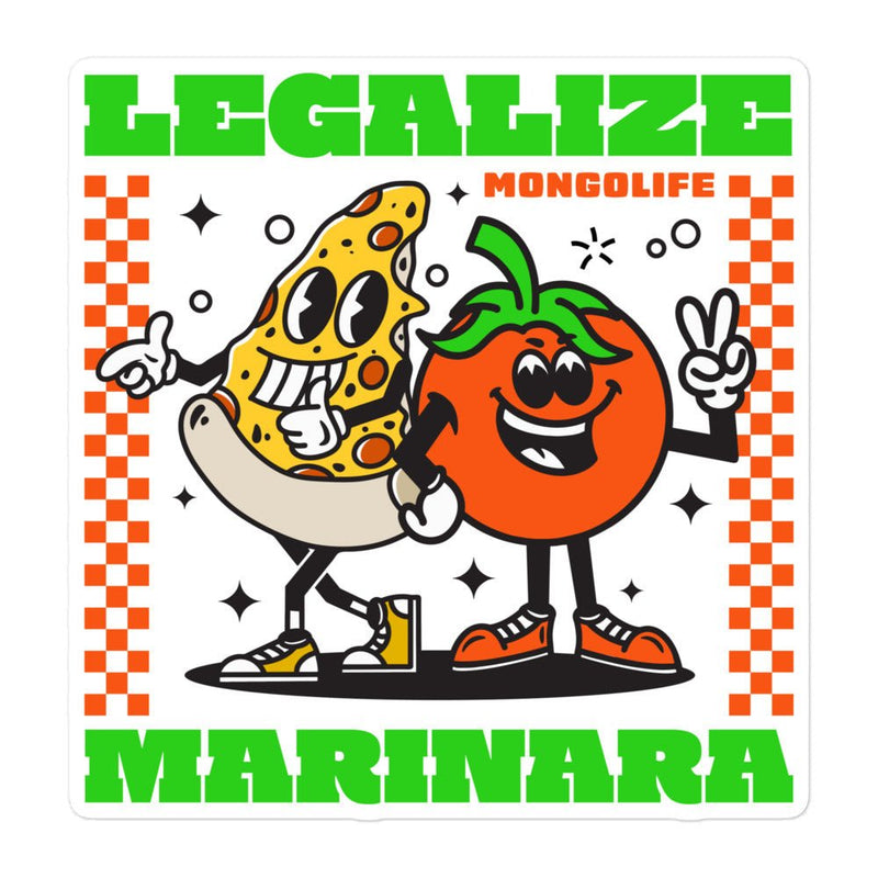 "Legalize Marinara" vinyl sticker, food, weed
