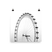 poster featuring "London Eye", black and white