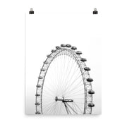 poster featuring "London Eye", black and white