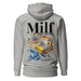 Man I Love Frogs hoodie in Carbon Gray, with a colorful frog illustration and playful text design.