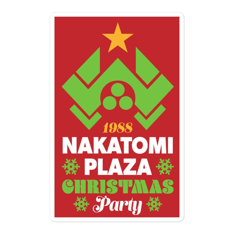 "Nakatomi Plaza Christmas Party" vinyl sticker, christmas, movies and tv