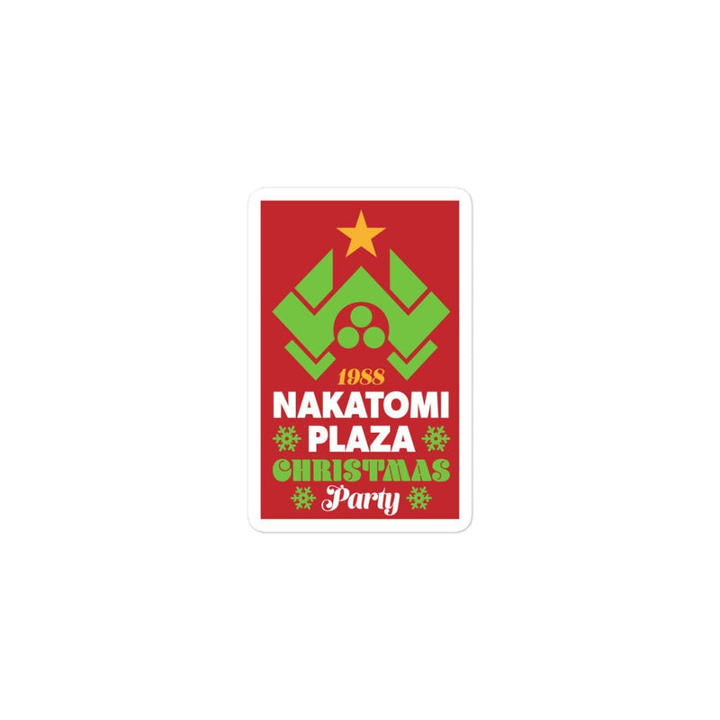"Nakatomi Plaza Christmas Party" vinyl sticker, christmas, movies and tv