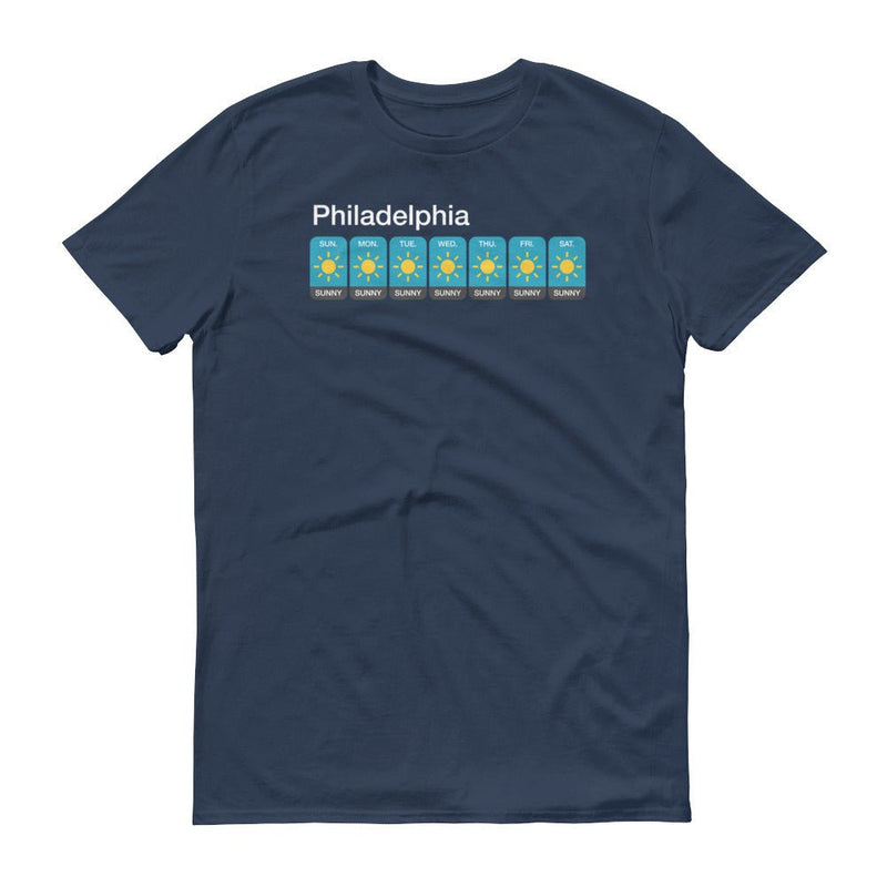 t-shirt with "Philadelphia Weather Forecast" design, movies and tv