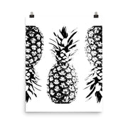 poster featuring "Pineapples", black and white