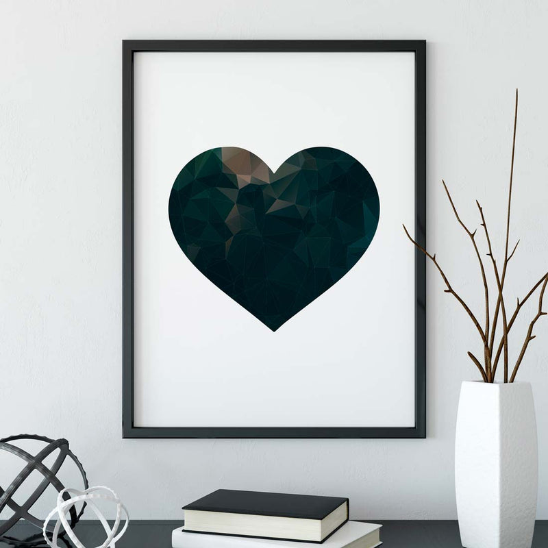 poster featuring "Polyheart", black and white
