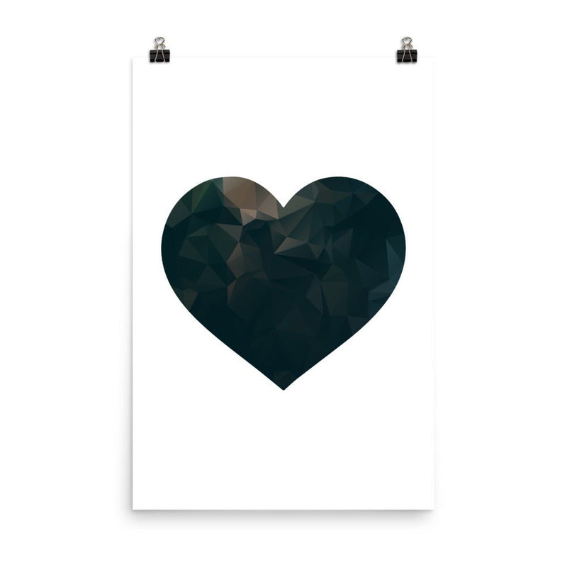 poster featuring "Polyheart", black and white