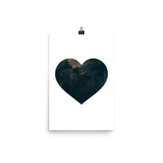 poster featuring "Polyheart", black and white