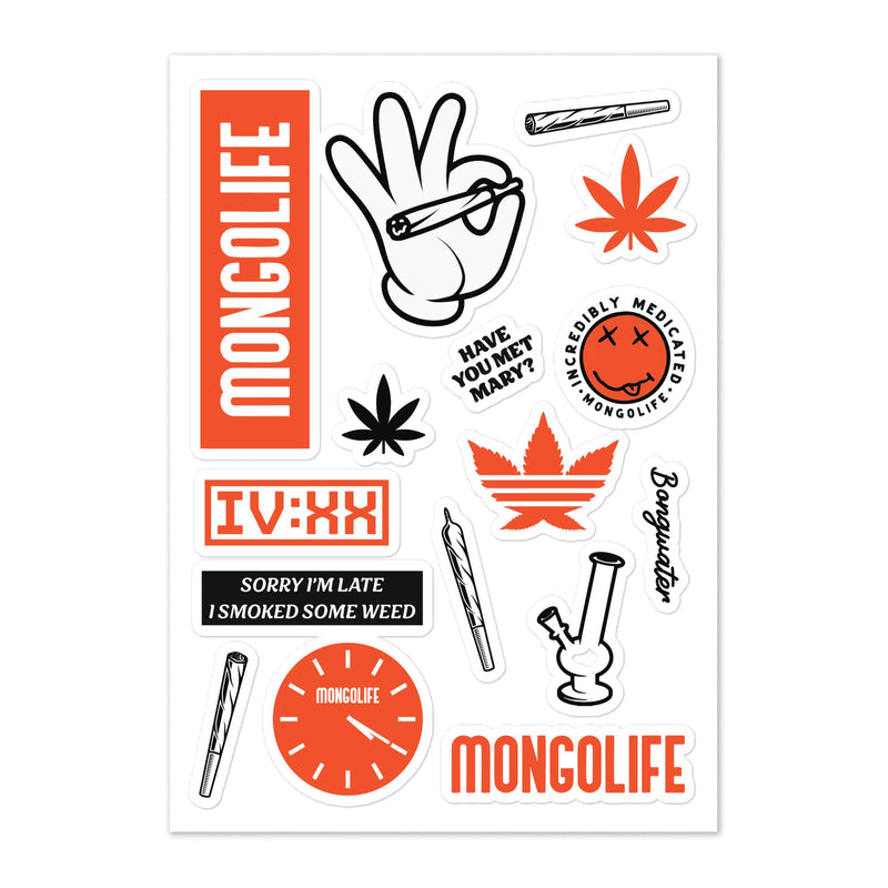 "Red Weed Vibes" sticker sheet, weed