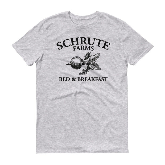 Schrute Farms Bed & Breakfast - T-Shirt - Original Design - Beetroot - Heather Grey
