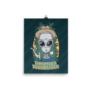 poster featuring "Take Me To Your Dealer", weed