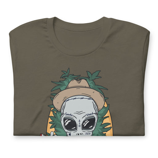 Take me to your dealer - folded weed shirt - stoner apparel - army color