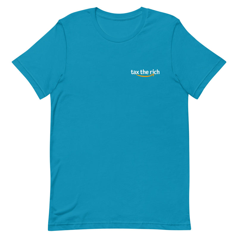 t-shirt with "Tax The Rich" design, anti-capitalism, parody, political