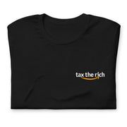 t-shirt with "Tax The Rich" design, anti-capitalism, parody, political