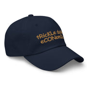 dad hat with "Trickle Down Economics" design, political