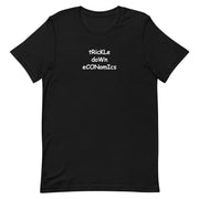 t-shirt with "Trickle Down Economics" design, anti-capitalism, political