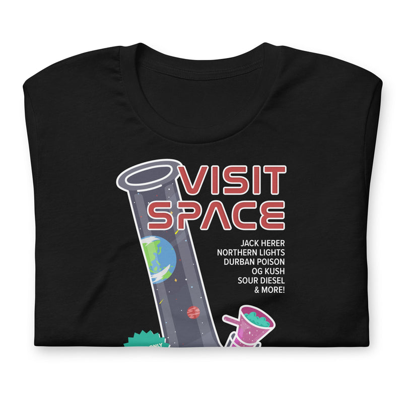 visit space - stoner weed shirts - black folded