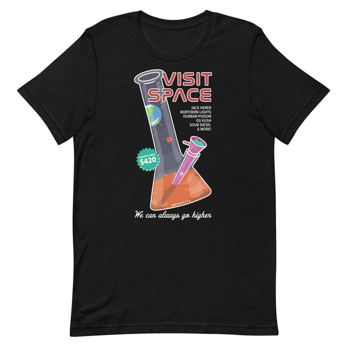 visit space - stoner weed shirts - black