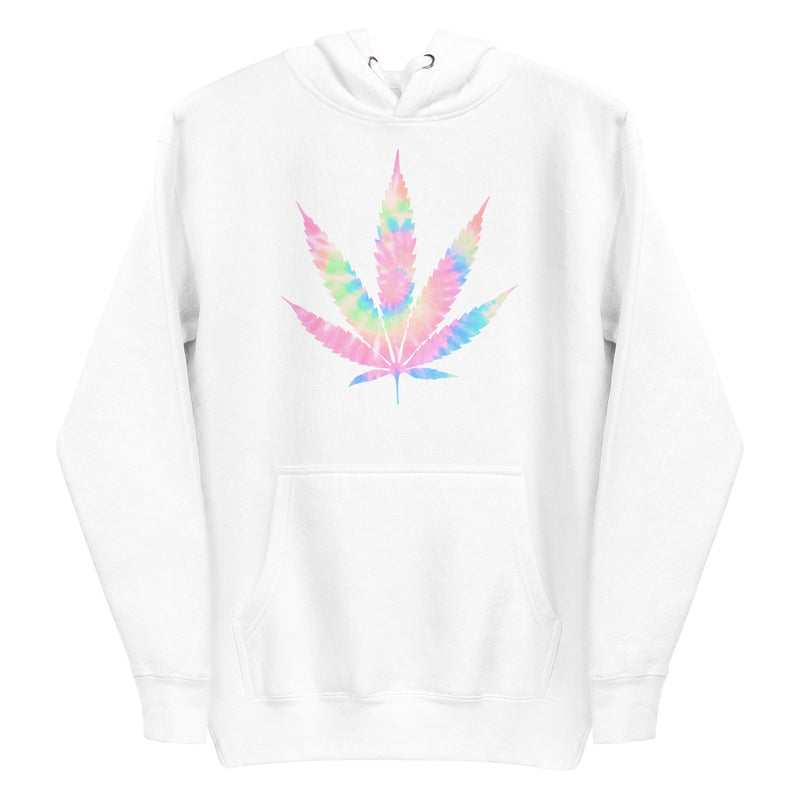 hoodie with "Weed Leaf Tie-Dye" design, weed