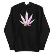 hoodie with "Weed Leaf Tie-Dye" design, weed