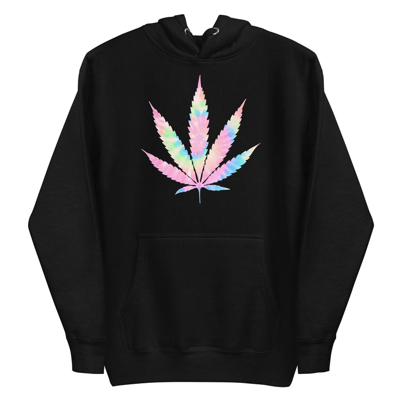 hoodie with "Weed Leaf Tie-Dye" design, weed