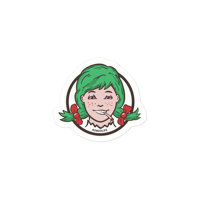 "Weedys" vinyl sticker, parody, weed