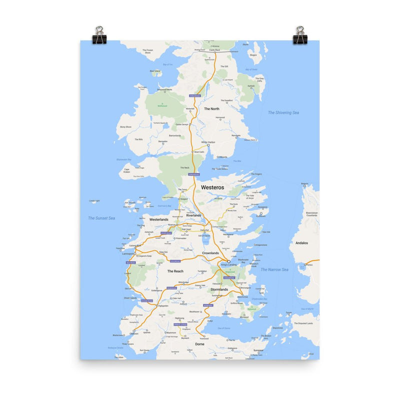 poster featuring "Westeros", maps, movies and tv