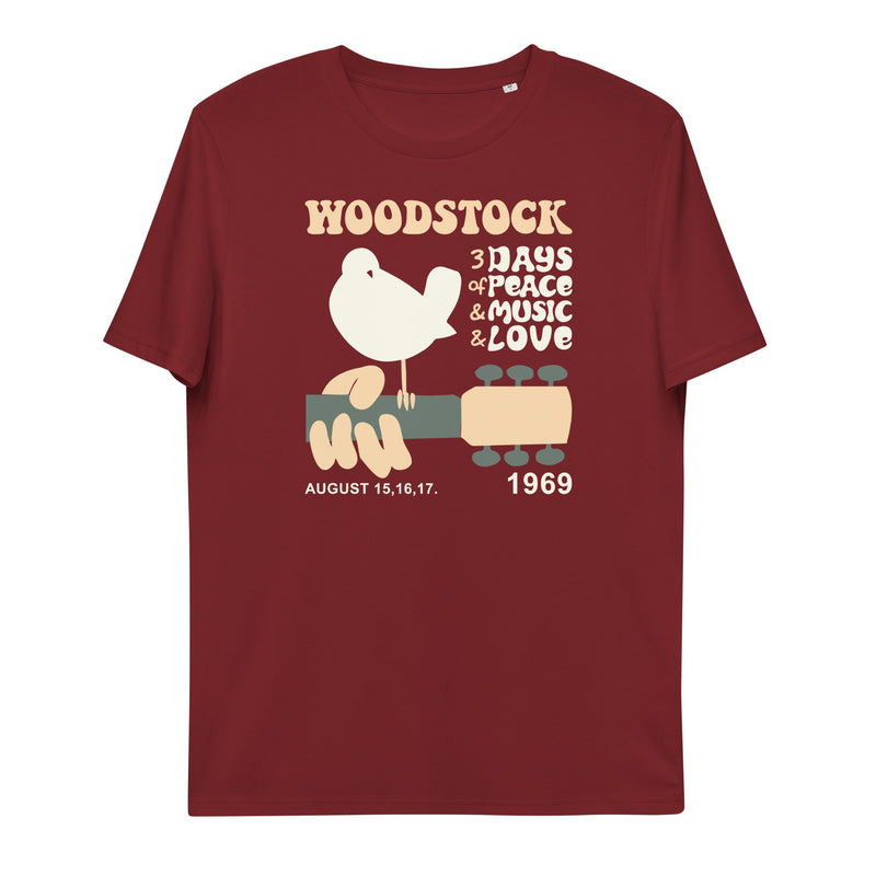 t-shirt with "Woodstock 69" design, hippie