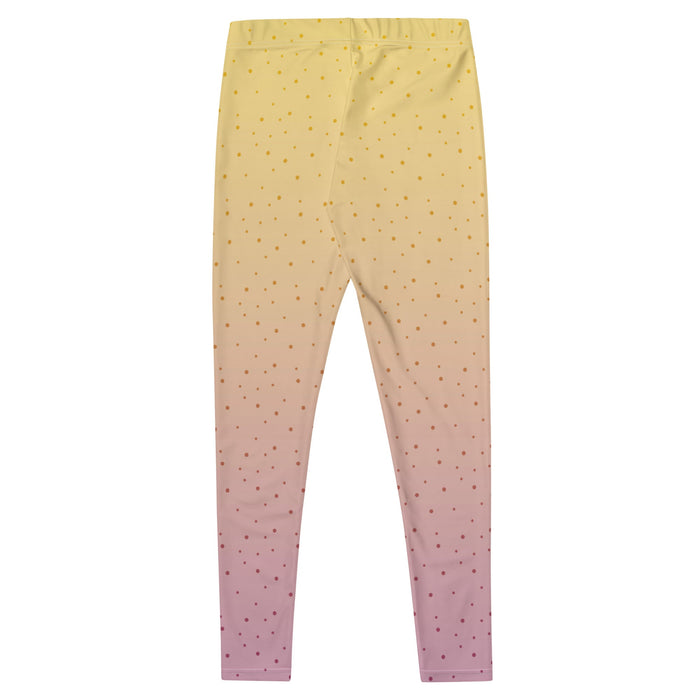 Yellow to pastel purple gradient leggings with a discreet sugar dot pattern.