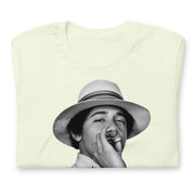 t-shirt with "Young Obama Smoking Weed" design, weed