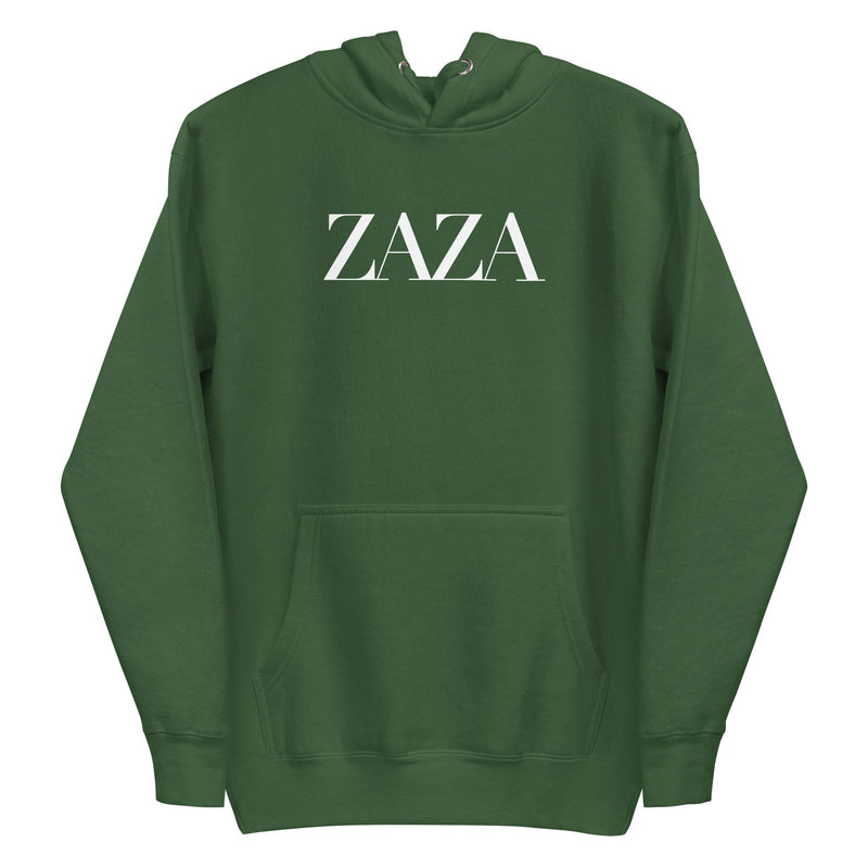 Zaza - Green Hoodie - Weed Slang Zara Parody logo